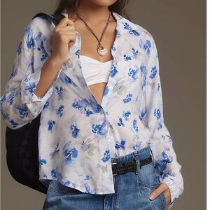 Cloth and stone by Anthropologie blue watercolor print. Medium